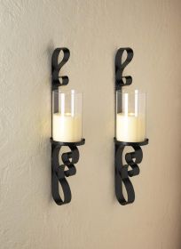 Elegant Wall-Mounted Candle Holder Set - Decorative Sconce Duo for Home DÃƒÂ©cor