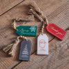 Set of Four Wood Christmas Tags