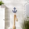 Nautical Blue Anchor Wall Hook - Decorative Coastal Home Decor