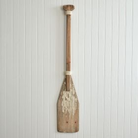 Rustic Reclaimed Wood Wall Oar - Handcrafted Decor for Nautical Theme