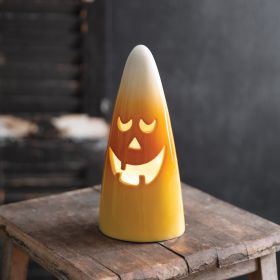 Ceramic Candy Corn Jack-O-Lantern