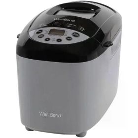 West Bend Hi-Rise Bread Maker Programmable Horizontal Dual Blade with 12 Programs Including Gluten Free, 3-Pound, Gray