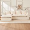 Sofa Deep Seat Sofa 3 Seater for Living Room Oversized Comfy Sofa L-Shape Sofa Couch with Chaise Home Furniture Sleeper Sectional Sofa for Apartment