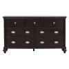 Dark Cherry Finish Classic Design Dresser of 7x Drawers Wooden Bedroom Furniture 1pc