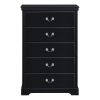 Classic Traditional 1pc Chest of 5 Drawers Black Finish Bedroom Furniture Wooden