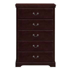 Classic Traditional 1pc Chest of 5 Drawers Cherry Finish Bedroom Furniture Wooden