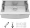 Stainless steel farmhouse sink 36 inch kitchen apron front sink size 16single bowl farm sink basin rounded corner21D x 36W x 10H