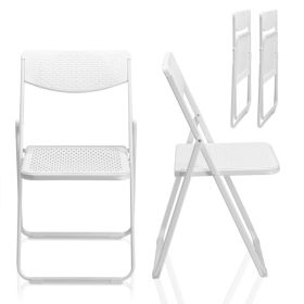 4 Pack Plastic Folding Chairs, Lightweight Stackable Commercial Chairs, Portable Event Seats Indoor Outdoor for Home Event Party Picnic School Wedding