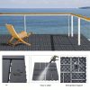 Plastic Interlocking Deck Tiles Outdoor All Weather Waterproof 44 PCS 12"x12" Flooring Deck Tiles Patio Floor Tile for Pool Balcony Backyard Porch