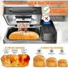 KBS Bread Maker-710W Dual Heaters, 17-in-1 Bread Machine Stainless Steel with Auto Nut Dispenser&Ceramic Pan, Gluten-Free