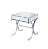 ACME Yuri End Table in Mirrored Top & Chrome 81197