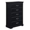 Classic Traditional 1pc Chest of 5 Drawers Black Finish Bedroom Furniture Wooden