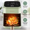 Moosoo 2 Quart Small Air Fryer, 1200W Touchscreen Compact Air Fryer Oven with 8 Preset Modes & 100 Recipes