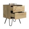 Nuvo 2 Nightstand,Two Drawers, Hairpin Legs