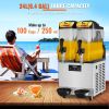 VEVOR Commercial Slushy Machine, 24L/6.4Gal Two Bowls, 100 Cup Margarita Smoothie Frozen Drink Maker, 640W Stainless Steel Margarita Machine