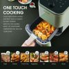 Moosoo 2 Quart Small Air Fryer, 1200W Touchscreen Compact Air Fryer Oven with 8 Preset Modes & 100 Recipes