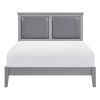 Classic Gray Finish Queen Size Panel Bed Upholstered Headboard Wooden Bedroom Furniture 1pc