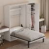 Twin Size Murphy Bed with Lockers and Wardrobes, White(Expected Arrival Time:9.27)