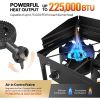 3 Burner Propane Gas Stove with Carrying Bag, 225,000 BTU Patio Outdoor Camping Burner with Wind Panel & CSA Listed Regulator,