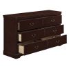 Classic Traditional 1pc Dresser of 6 Drawers Cherry Finish Bedroom Wooden Storage Furniture