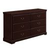 Classic Traditional 1pc Dresser of 6 Drawers Cherry Finish Bedroom Wooden Storage Furniture