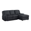 2-Piece Reclining Sectional with Right Chaise Chenille Fabric Upholstery Drop-Down Cup Holders Modern Living Room Furniture