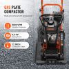 VEVOR Plate Compactor; 6.5 HP 196CC Gas Engine 5; 600 VPM; 4; 200 lbs Force Vibratory Compaction Tamper with 22.1 x 15.9 in Plate for Walkways; Patios