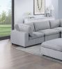 Dark Gray Color 6pc Modular Sectional Set Corduroy Upholstery Couch 3x Corner wedge 2x Armless Chairs 1x Ottoman Living Room Furniture