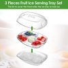 Fruit Ice Serving Tray Chilled Veggie Tray Shrimp Cocktail Serving Dish Appetizer Party Serving Platter Cold Food Buffet Server with Lid and 4 Compart