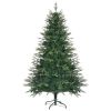 6FT Pre-Lit Aspen Fir Artificial Christmas Tree with Wreath & Garland,Grass Green Xmas Tree with 380 Multi-Color LED Lights, 11 Lighting Modes