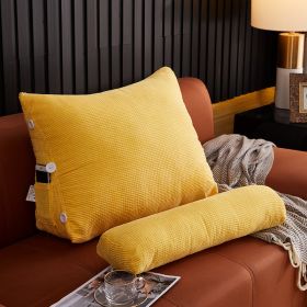 Waist Backrest Pillow Bedside Backrest Lumbar Cushion Bed Sofa (Option: Yellow-45x22x50cm without headrest)