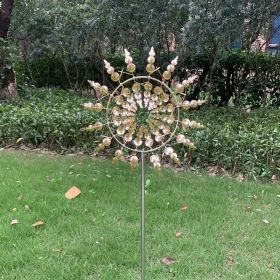 30cm/11.81in Courtyard Garden Lawn Outdoor Decoration, Unique Wind Collector Magic Kinetic Energy Metal Windmill Spinner Solar Wind Catcher (model: CX102)