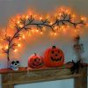 6 Ft 54 LED Halloween Willow Vine Twig 18 LED Pumpkins & Spiders