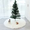 1pc Snow White Faux Fur Christmas Tree Skirt - Festive Holiday Decorations for Home and Party