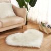 1pc, Fluffy Shaggy Area Rug, Solid Color PV Velvet Carpet, Plush Heart Shape Rug For Valentine's Day Wedding Anniversary Home Floor Decor