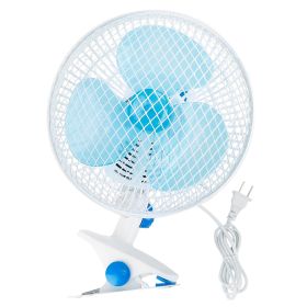 Clip On Fan 2 Speeds Quiet Clamp Fan Adjustable Tilt Auto Shaking Fan Wall Mount Personal Fan (Color: White)