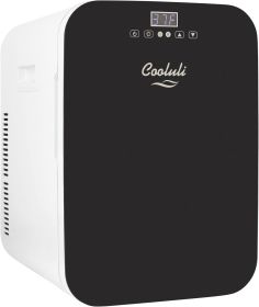 Cooluli 20 Liter Mini Fridge with Temperature Control - Black (Color: Black)