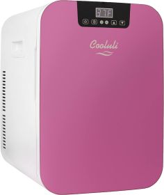 Cooluli 20 Liter Mini Fridge with Temperature Control - Black (Color: Pink)