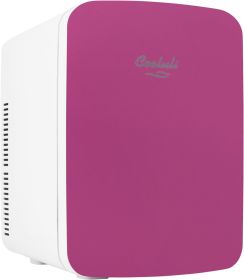 Cooluli 15L Mini Fridge for Bedroom, Car, Office Desk & College Dorm - 12V Portable Cooler & Warmer for Food, Drinks (Color: Fuchsia)