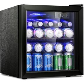 Antarctic Star 12 Bottle/48 Can Beverage Refrigerator, Wine Cooler/Cabinet, Mini Drink Fridge, Clear Front Glass Door (Color: 1.3cu.ft)