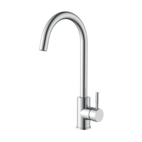 DQOK Black Kitchen Faucets Stainless Steel Kitchen Mixer Single Handle Single Hole Kitchen Faucet Brushed Nickle Mixer Sink Tap (Color: 54053)