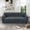 U_Style 81.5'' Minimalist Curved Upholstered Sofa, 3-Seat Modular Casual Sofa for Living Room, Bedroom, and Apartments