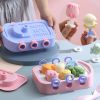 Silicone Ice Lattice Boat Shape DIY Children's Homemade Ice Cream Mold Ice Cream Chocolate Making Mold Removable Silicone Popsicle Molds;  Cute Ice Po