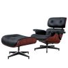 Living Room Standard Size Lounge Chair Armchair With Ottoman Genuine Leather Swivel Chair