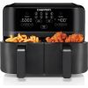 Chefman TurboFry Touch Dual Air Fryer, Maximize The Healthiest Meals With Double Basket Capacity, One-Touch Digital Controls